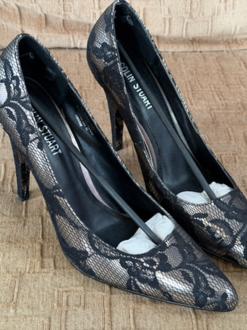 Colin Stuart Black Lace Pointed Toe Pumps Size 11